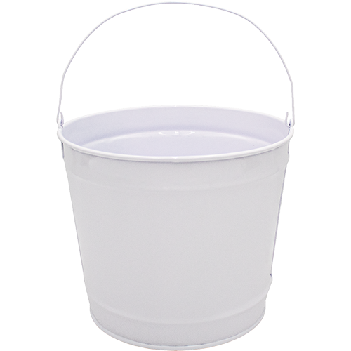 10 Qt Powder Coated Bucket - Glossy White 005