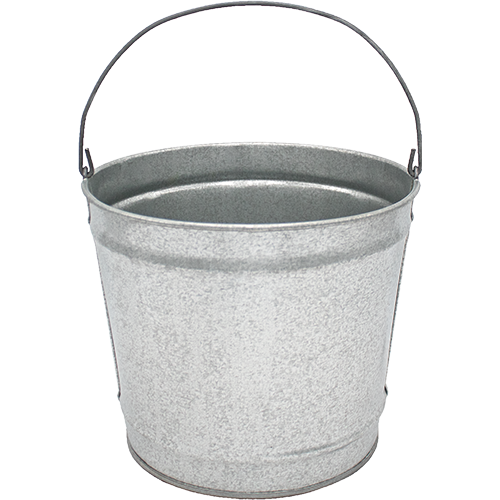 10 Qt Powder Coated Bucket - Plain Galvanized 315