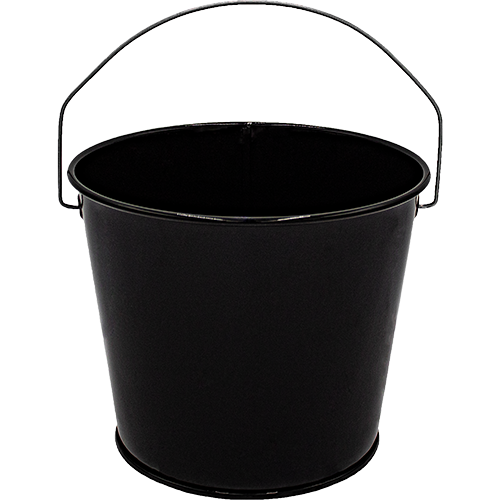 5 Qt Powder Coated Bucket - Glossy Black 006